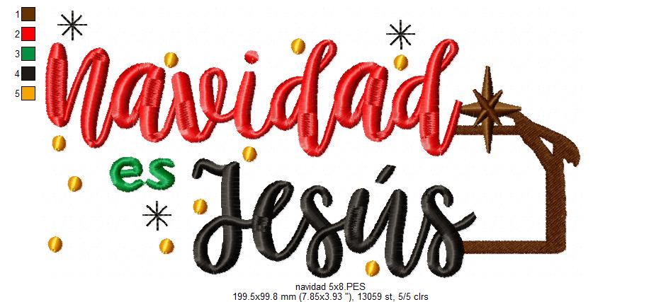 Navidad es Jesus - Fill Stitch - Machine Embroidery Design