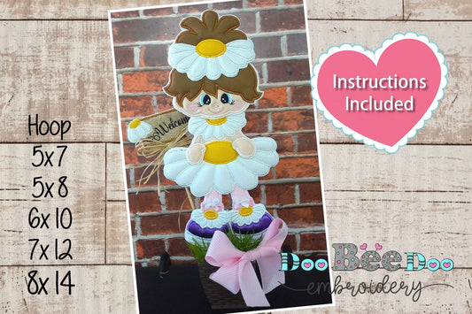 Cheerful Florist Daisy Spring - ITH Project - Machine Embroidery Design