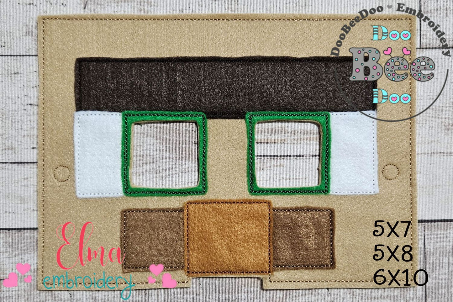 Minecraft Villager Nitwit Mask – Appliqué – ITH Project 🪙✨