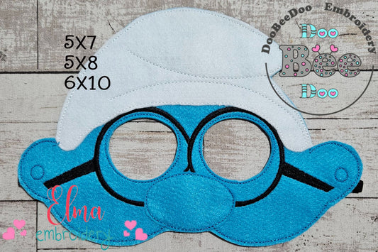 Brainy Smurf Mask – Appliqué – ITH Project 💙