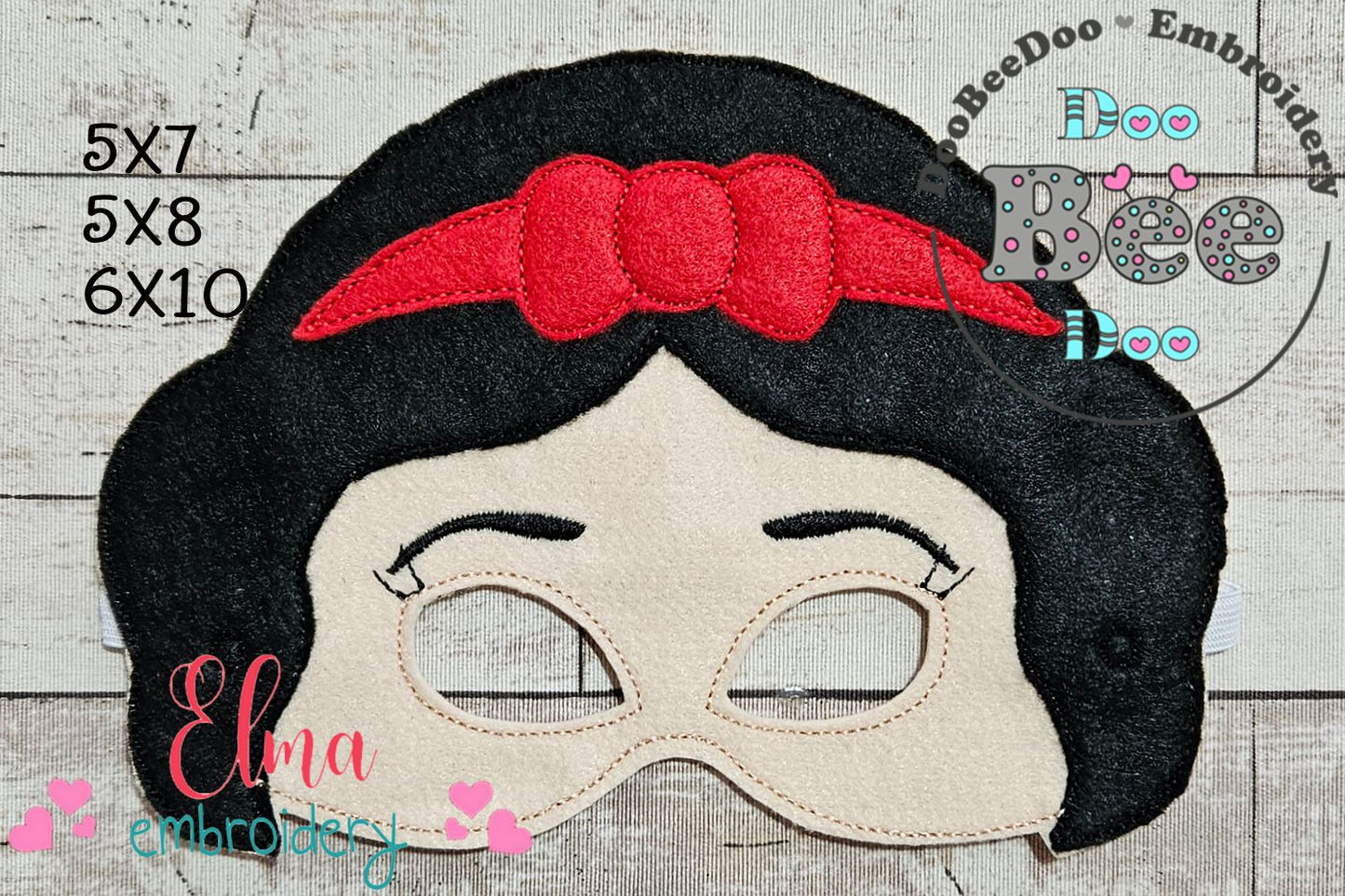 🌹 Snow White Mask – Appliqué – ITH Project