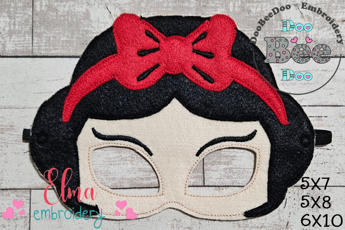 🎀 Snow White Cute Mask – Appliqué – ITH Project