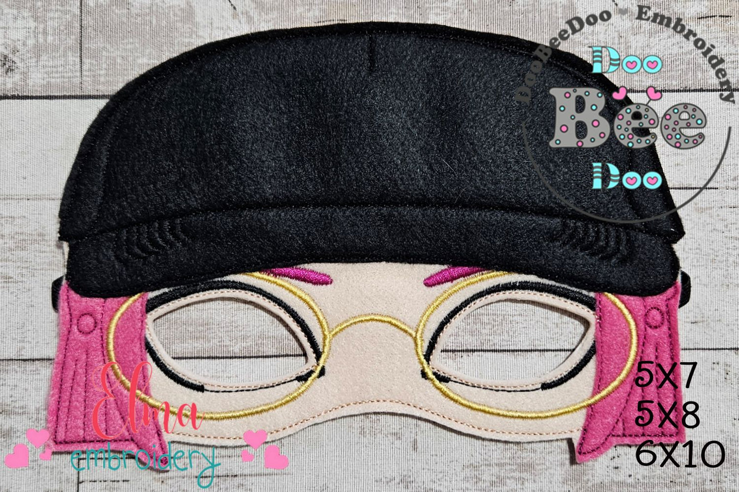 Mira with Cap and Glasses Mask – Appliqué – ITH Project