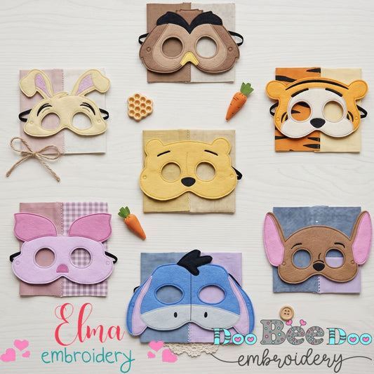 Winnie the Pooh Friends Masks Collection – Appliqué – ITH Project
