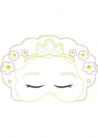 Princess Rapunzel Sleep Mask - ITH Project - Machine Embroidery Design