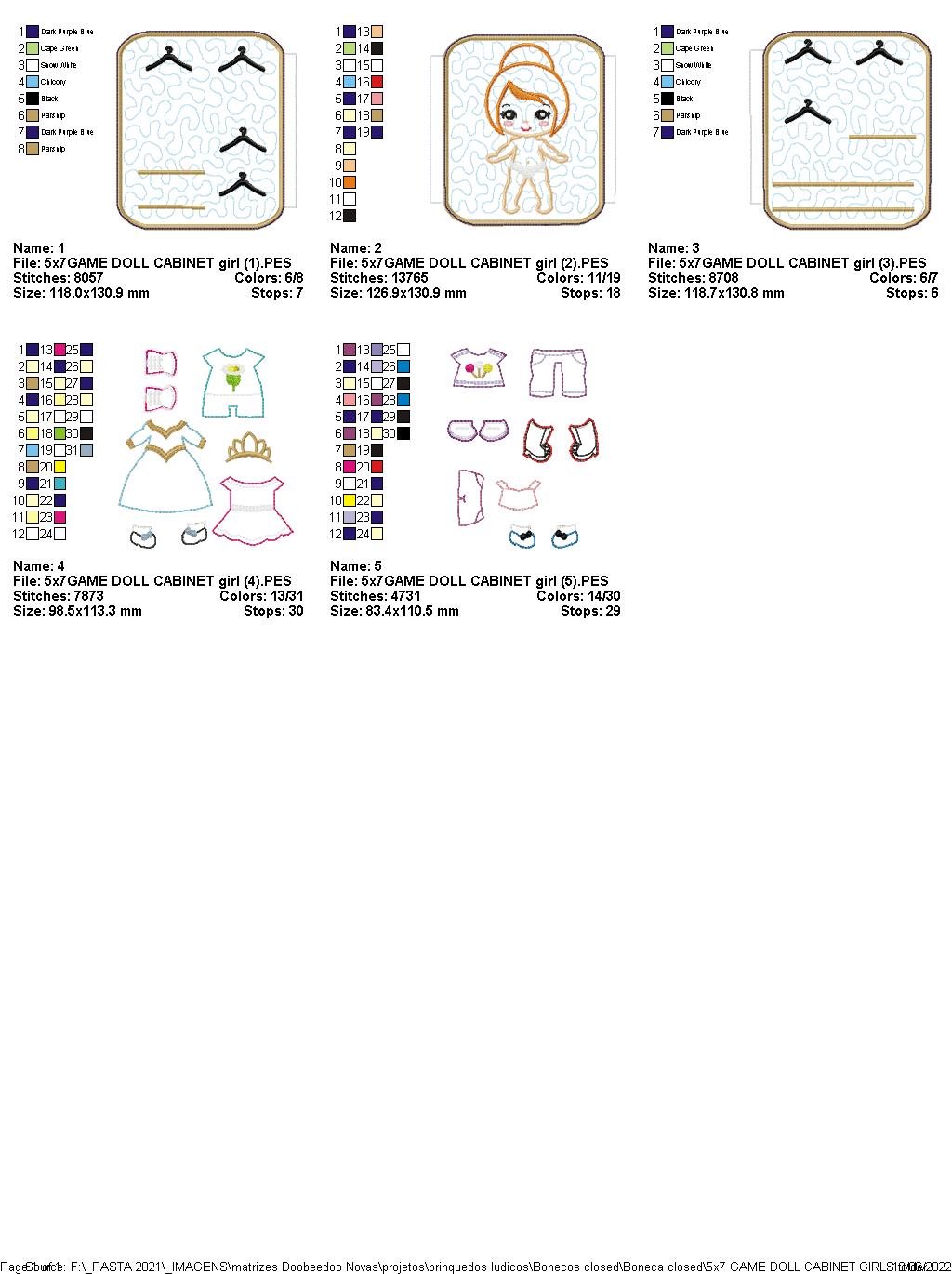 Wardrobe Girl Sensory Games - ITH Project - Machine Embroidery Design
