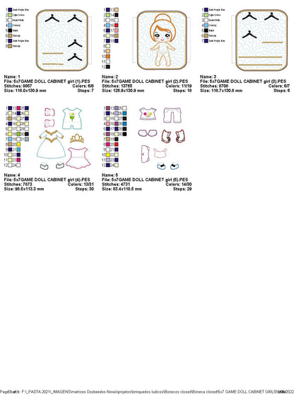 Wardrobe Girl Sensory Games - ITH Project - Machine Embroidery Design