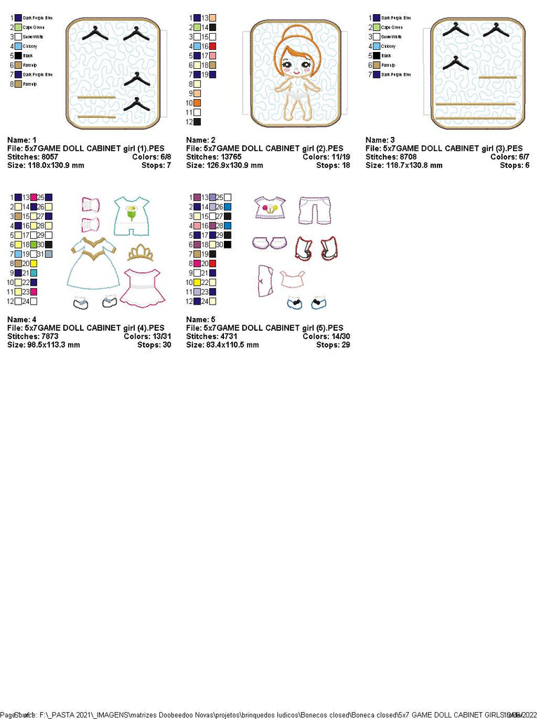Wardrobe Girl Sensory Games - ITH Project - Machine Embroidery Design