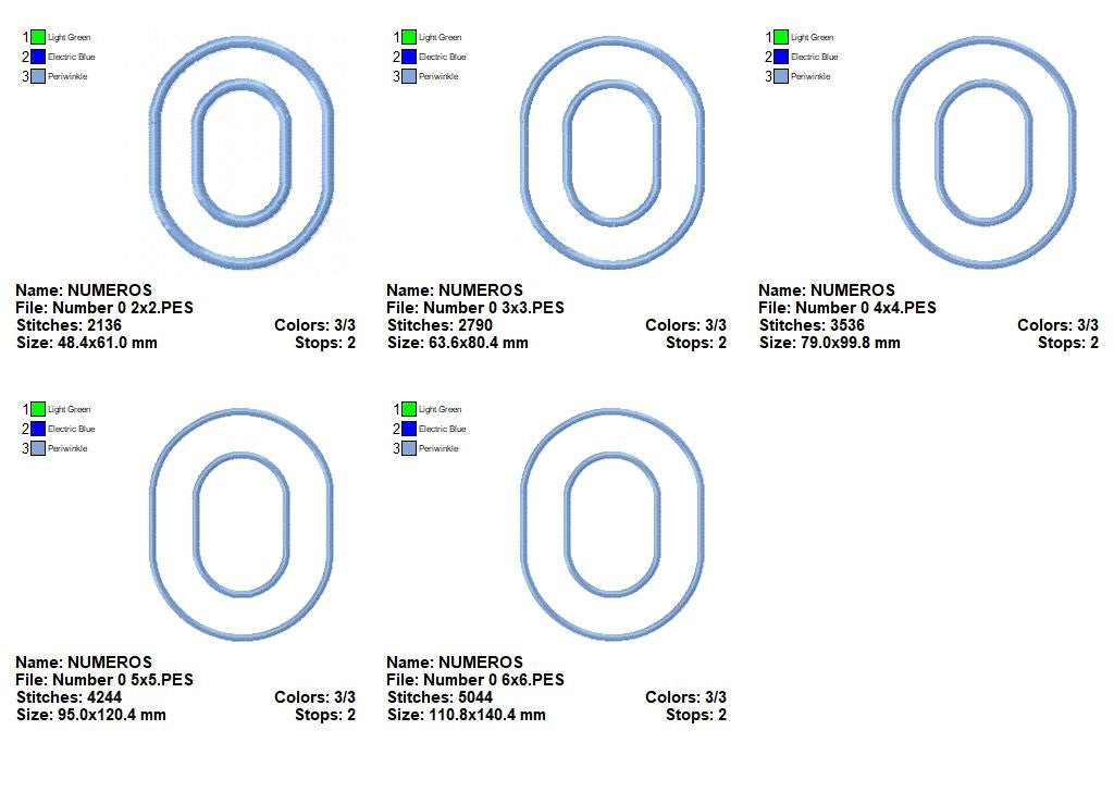Numbers 0–9 Appliqué Set – Appliqué – Machine Embroidery Design