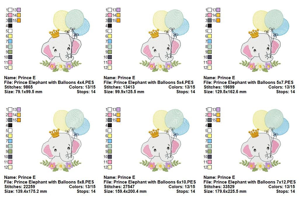 Little Prince Elephant - Fill Stitch - Machine Embroidery Design