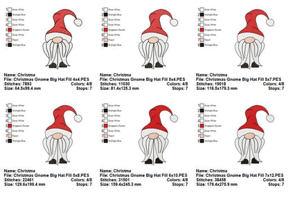 Cozy Christmas Gnome - Sketch, Fill & Applique - Machine Embroidery Design