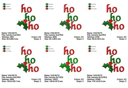 Festive Ho Ho Ho Holly Cheer – Fill Stitch – Machine Embroidery Design