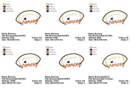 Broncos – Fill Stitch – Machine Embroidery Design