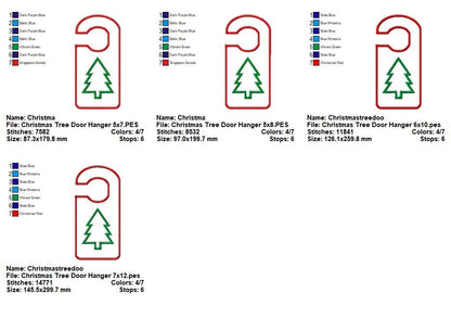 Festive Christmas Tree Door Hanger - Appliqué – Machine Embroidery Design