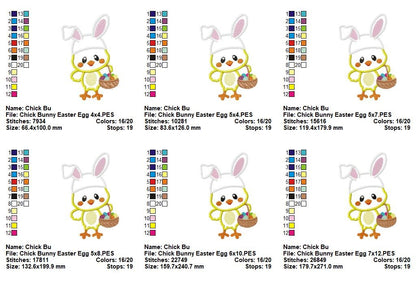 Easter Bunny Chick with Basket - Appliqué – Machine Embroidery Design