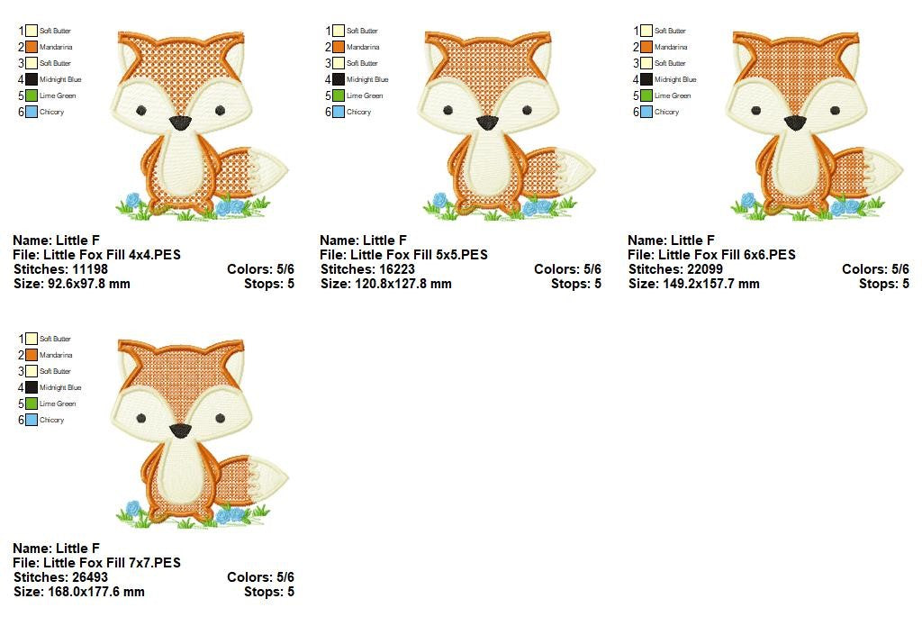 Little Fox - Appliqué – Machine Embroidery Design