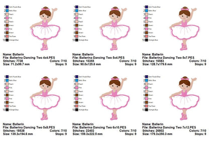 Tiny Twirls Ballerina Duo - Appliqué - Machine Embroidery Design