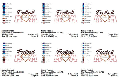 Football Mom – Appliqué – Machine Embroidery Design