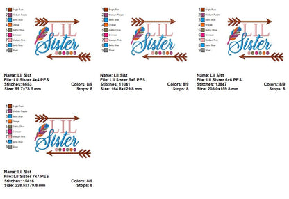 Lil Sister Embroidery Design – Fill Stitch – Machine Embroidery Design