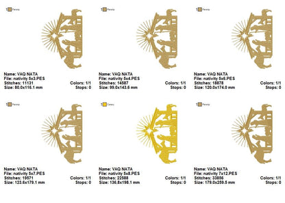 Holy Nativity Scene Silhouette – Fill Stitch - Machine Embroidery Design