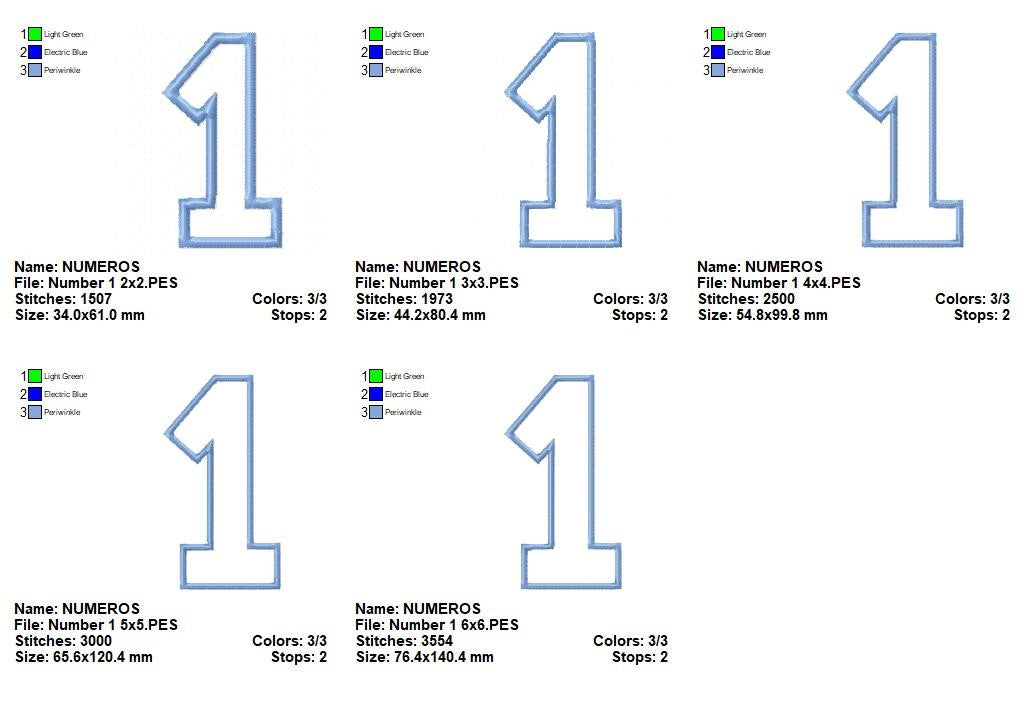 Numbers 0–9 Appliqué Set – Appliqué – Machine Embroidery Design