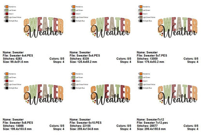 🍁 Fall Vibes Quote Set – Sketch Stitch – Machine Embroidery Design