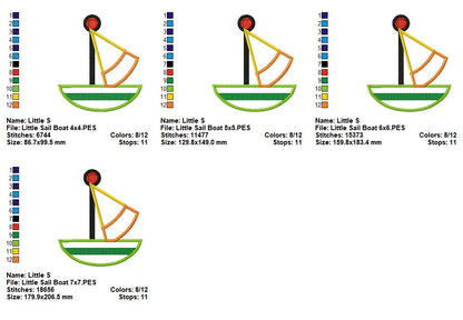 Sweet Nautical Boats Appliqué Bundle – Appliqué – Machine Embroidery Design