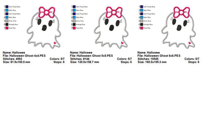 Cute Ghost Girl – Appliqué – Machine Embroidery Design