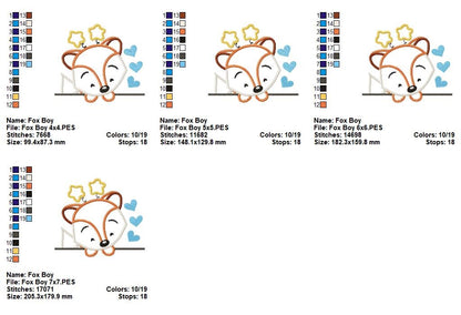 Sweet Fox Peek - Applique - Machine Embroidery Design