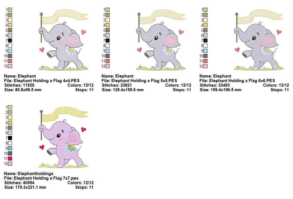Little Circus Elephant - Fill Stitch - Machine Embroidery Design