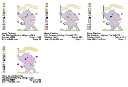 Little Circus Elephant - Fill Stitch - Machine Embroidery Design