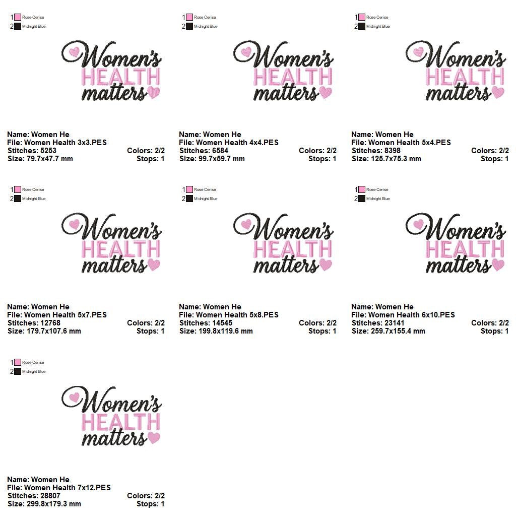 Women's Health Matters - Satin Stitch - Machine Embroidery Design