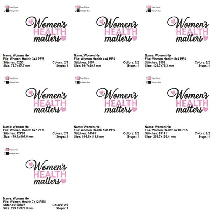 Women's Health Matters - Satin Stitch - Machine Embroidery Design