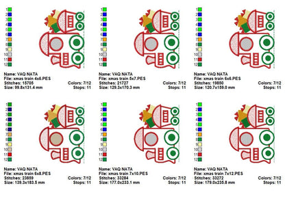 Festive Christmas Train with Gifts – Appliqué – Machine Embroidery Design