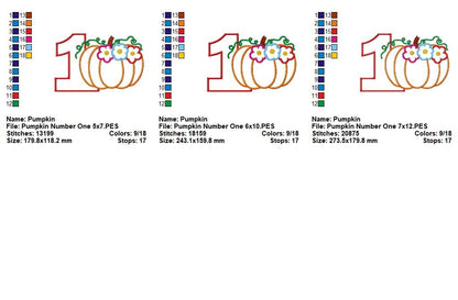 Pumpkin Birthday One - Appliqué - Machine Embroidery Design