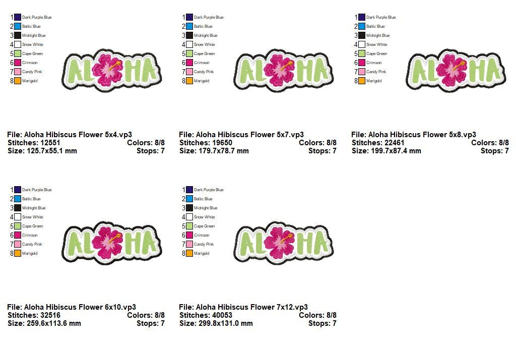 Aloha Hibiscus - Appliqué - Machine Embroidery Design