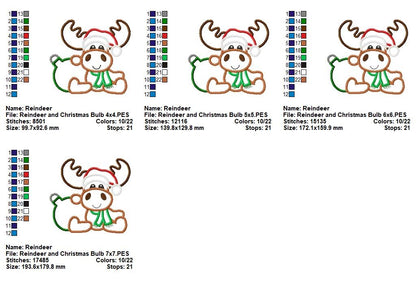 Christmas Moose & Ornament - Appliqué - Machine Embroidery Design