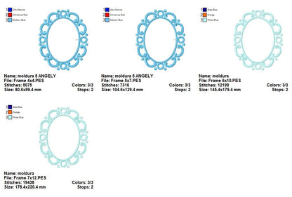 Sweet Bubble Oval Frame - Appliqué - Machine Embroidery Design
