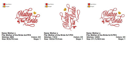 Wedding Party Script Collection – Satin Stitch – Machine Embroidery Design