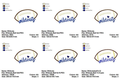 Go Wildcats – Fill Stitch – Machine Embroidery Design