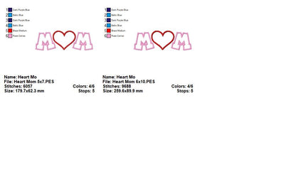 Sweet Mom Heart - Appliqué - Machine Embroidery Design