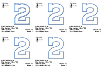 Numbers 0–9 Appliqué Set – Appliqué – Machine Embroidery Design