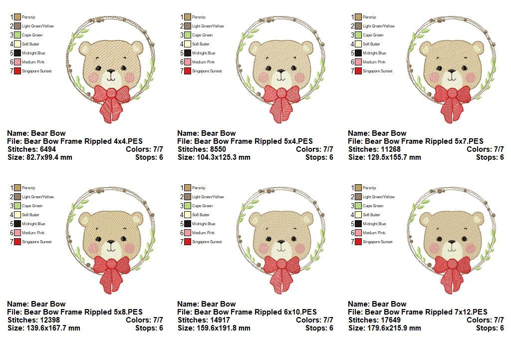 Sweet Bear Wreath - Sketch Stitch - Machine Embroidery Design