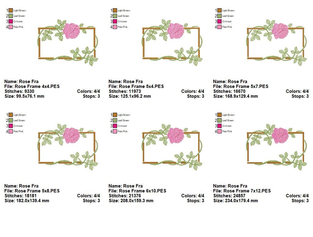 Bloom in a Wooden Frame - Fill Stitch - Machine Embroidery Design