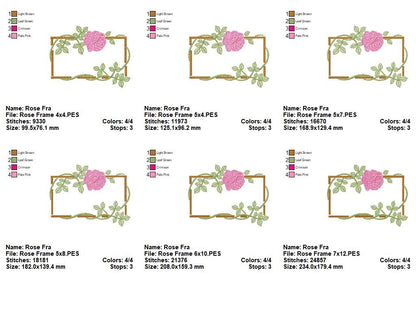 Bloom in a Wooden Frame - Fill Stitch - Machine Embroidery Design