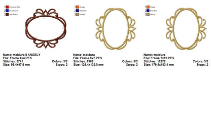 Darling Ornamental Oval Frame - Appliqué - Machine Embroidery Design