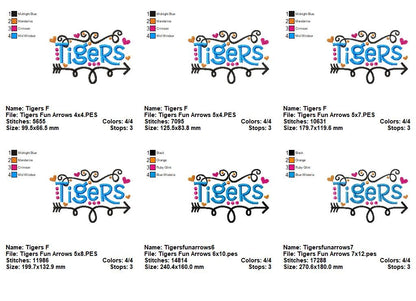 Tigers - Satin Stitch - Machine Embroidery Design