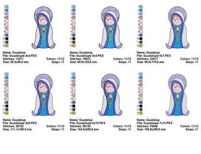 Our Lady of Guadalupe - Fill Stitch - Machine Embroidery Design