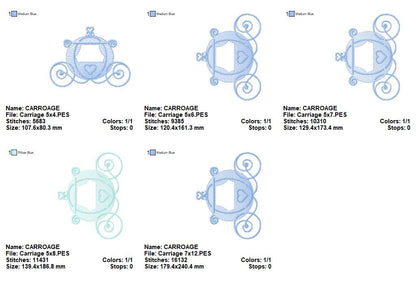 Fairytale Carriage - Rippled Stitch - Machine Embroidery Design