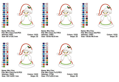 Sweet Mrs. Claus - Appliqué - Machine Embroidery Design